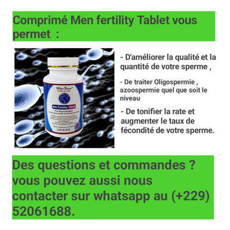 MEN FERTILITY TABLET (votre SOLUTION contre l'infertilité enfin)